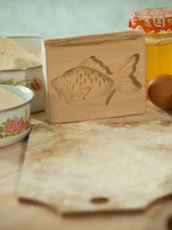 Fish Embossed cookie mold, cookie cutter, wooden mold, Wooden stamp stamp for gingerbread cookies springerle stamp