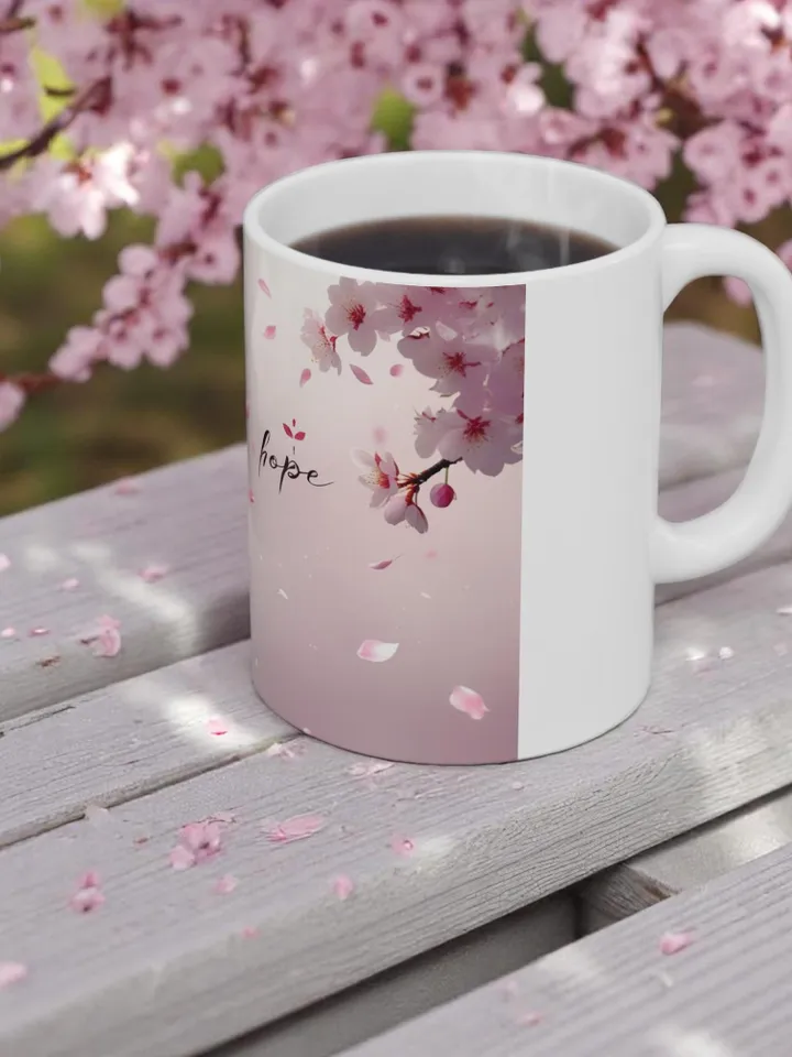 Cherry Blossom Mug, Tea Lover Gift, Inspirational Kitchen Decor, Mother's Day Gift, Spring Mug, Gift for Her, 11oz 15oz Ceramic Mug