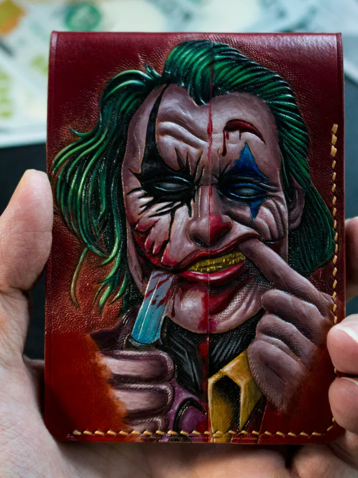 Wallet Genuine brown leather Joker original handmade
