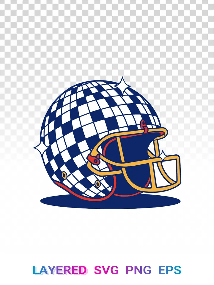 🎉 Disco Football Helmet SVG PNG Transparent Cricut