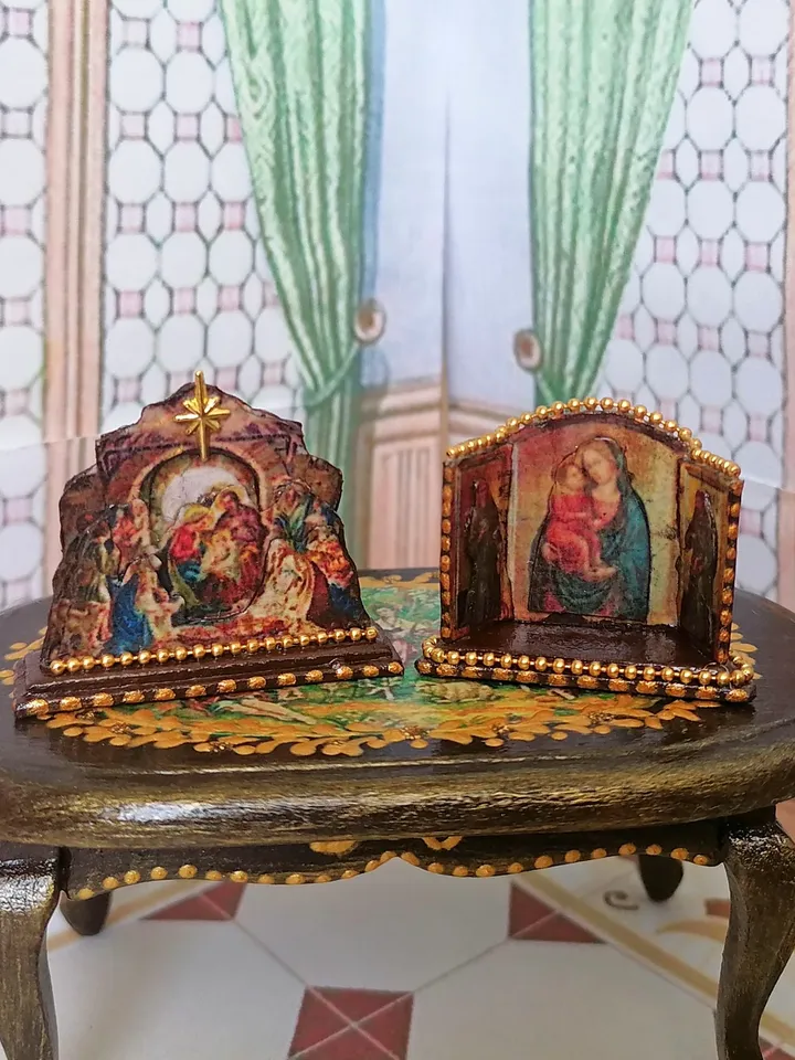 Set of Christmas nativity scenes. Handmade. Christmas nativity scene. Christmas. Gift for Christmas. Dollhouse miniature.1:12. Handmade.