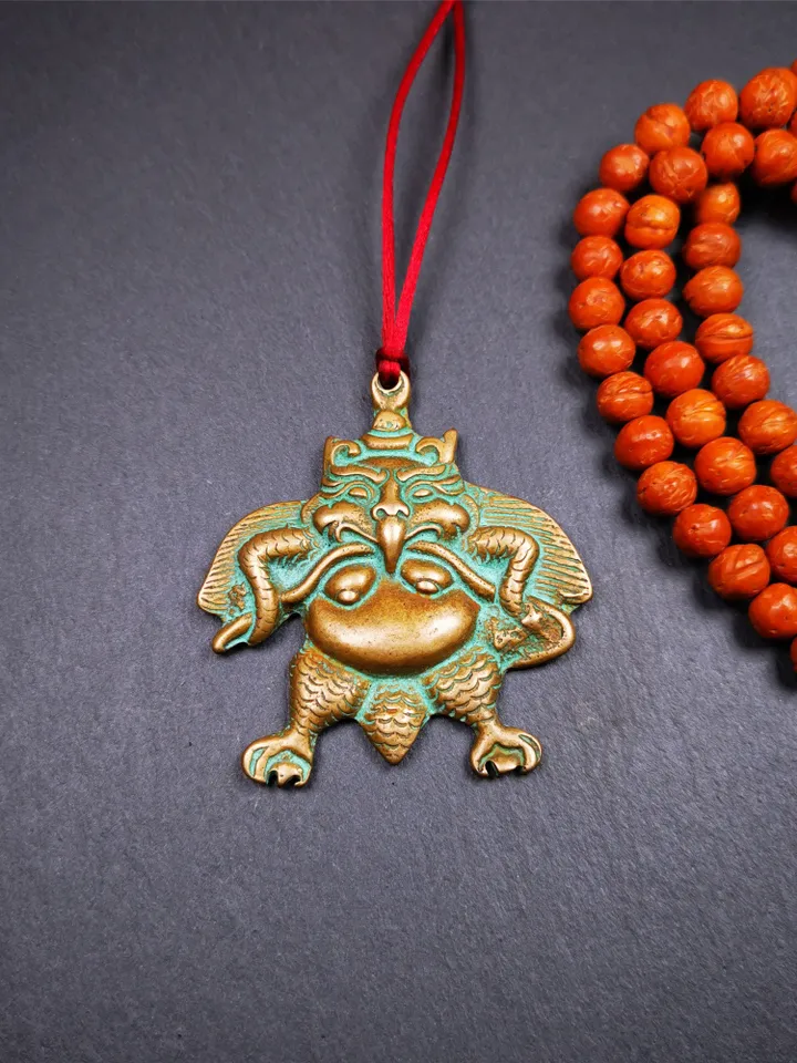 Gandhanra Antique Tibetan Buddhist Amulet,Garuda,Garula,Suparna,Golden-winged Bird Pendant,Made of Copper,2.28"