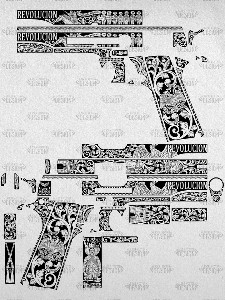 VECTOR DESIGN Colt 1911 government Pancho Villa