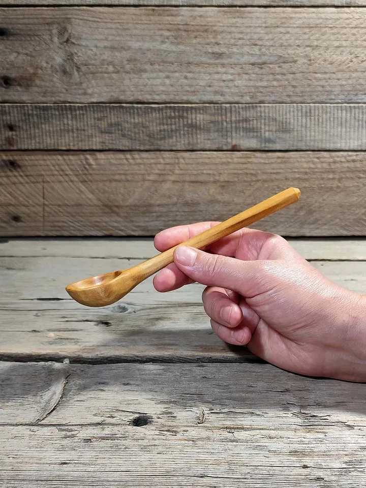 Handcrafted Willow Spoon, 9th Anniversary willow gift, Dessert Wooden Spoon, Tea Willow Wood Spoon