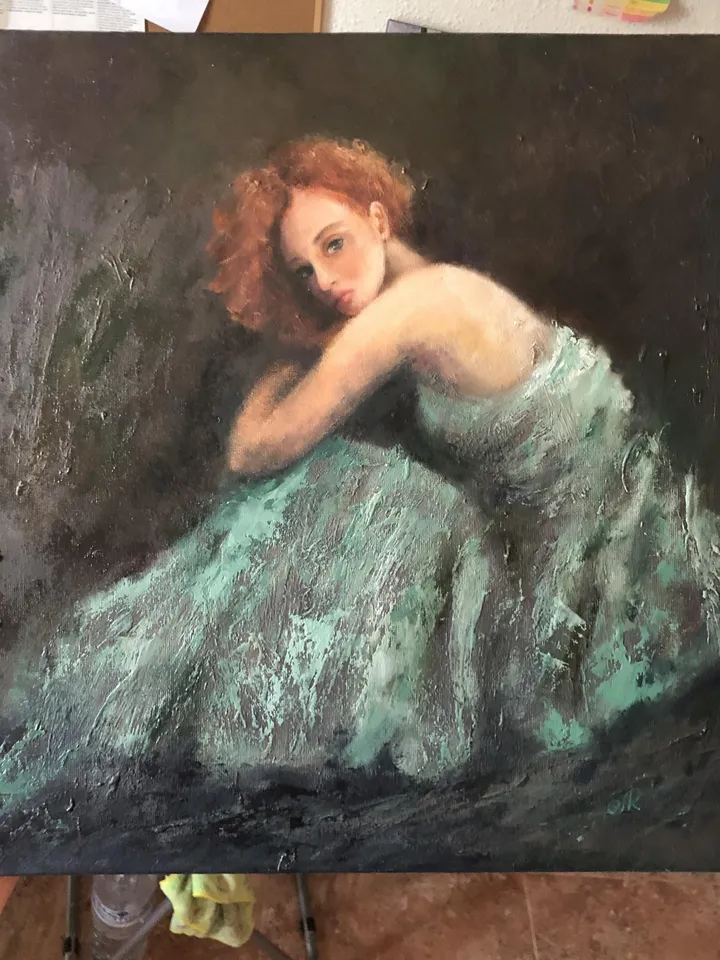Woman Original Painting Girl Oil Painting Female Wall Art Figure Painting