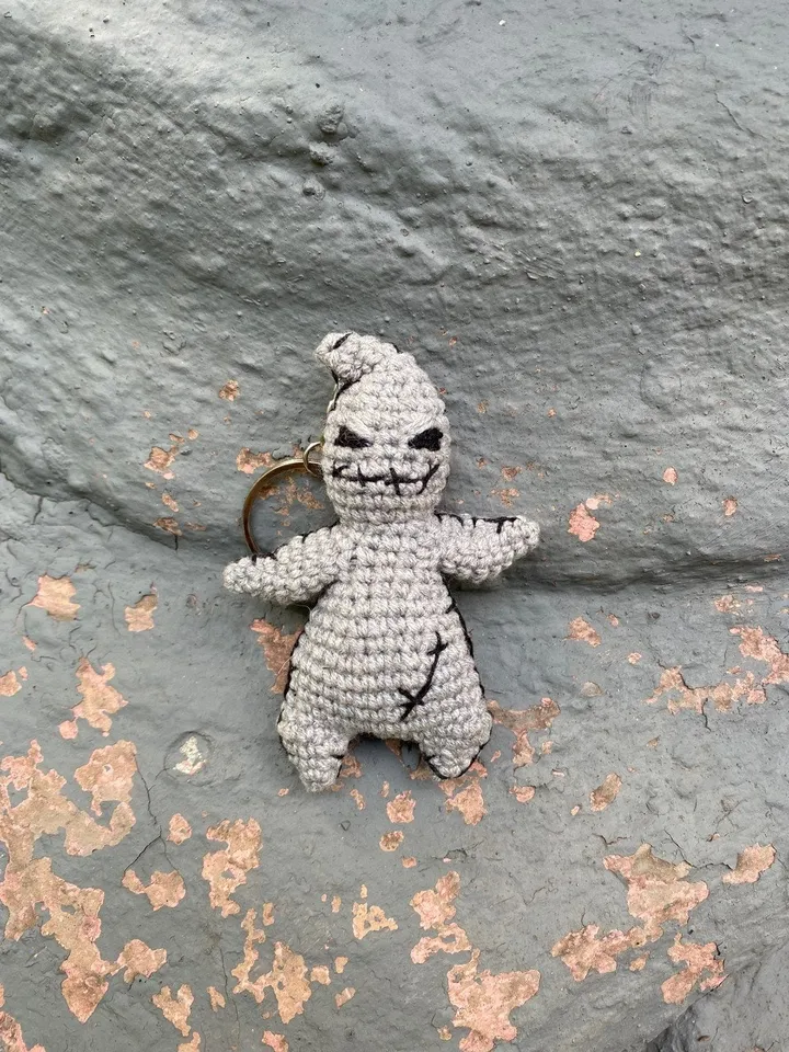 PDF Crochet small Oogie Boogie, Keychain Amigurumi Pattern, Crochet halloween, Halloween Crochet Pattern, Boogeyman, Monster toy pattern