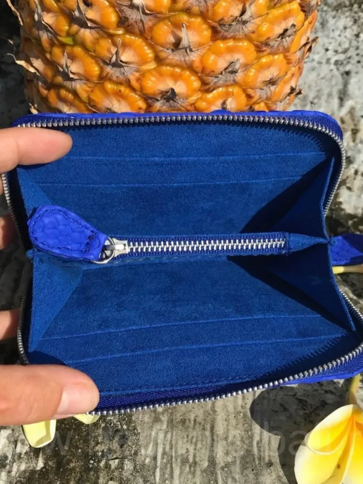 Genuine python skin electric blue wallet | Small wallet | Exotic leather women wallet | Snake trendy Wallet | Snakeskin designer wallet