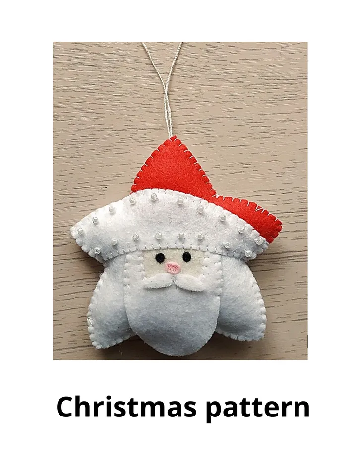 Pattern, felt pattern, Felt Christmas ornament, Santa Claus pattern, Felt sewing pattern PDF, felt Christmas pattern, Сhristmas decoration