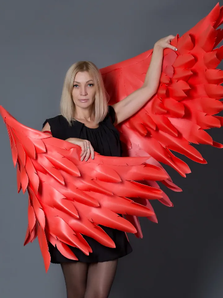 Christmas day costume, red angel wings, cosplay sexy, Valentines day gift, birthday party photo