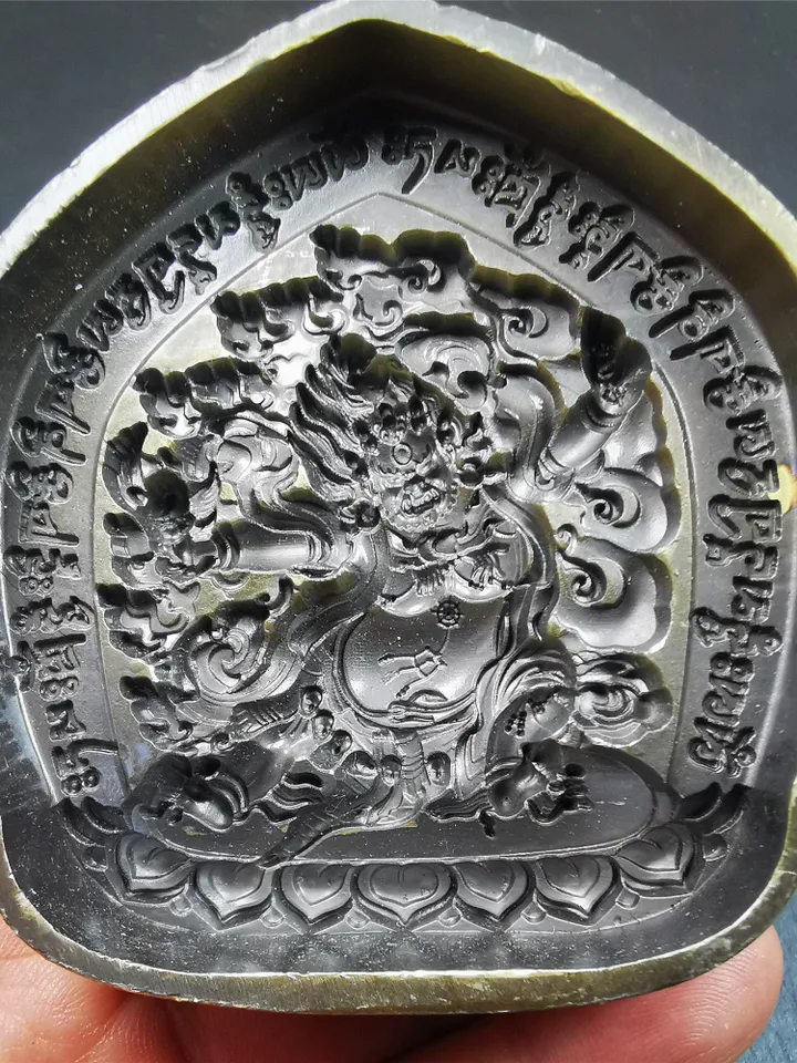 Gandhanra Tibetan Buddha Statue Tsa Tsa Mold, Vajrapani Tsha Tsha Mould For Making Clay Statue,2.95" × 2.6"