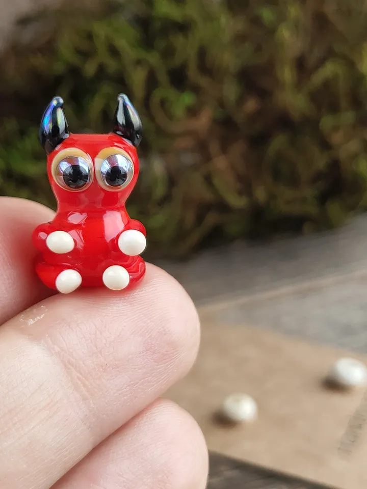 Tiny monster miniature, glass monster figurine, monster sculpture for terrarium decoration or fairy garden decor