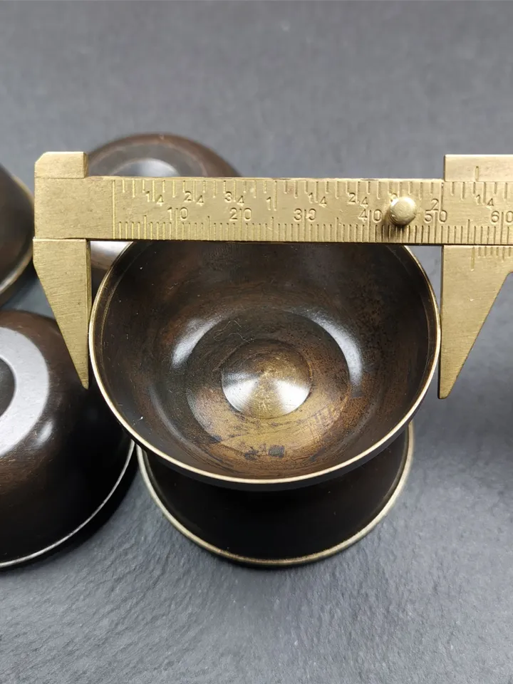 Gandhanra Handmade Tibetan Buddhist Water Offering Bowls,Yonchap Bowls,Made of Copper,1 Set of 7 Bowls,2.2"