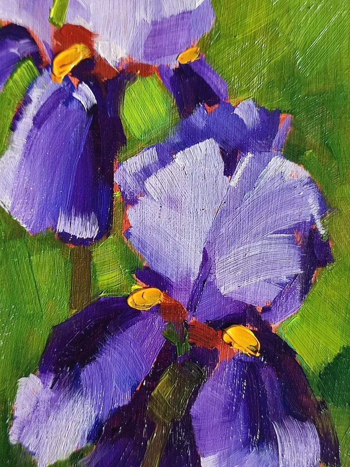 oil painting on canvas Irises 13*18