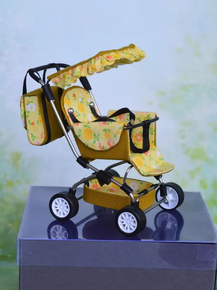 Miniature Baby Stroller 12th scale, Miniature for dollhouse