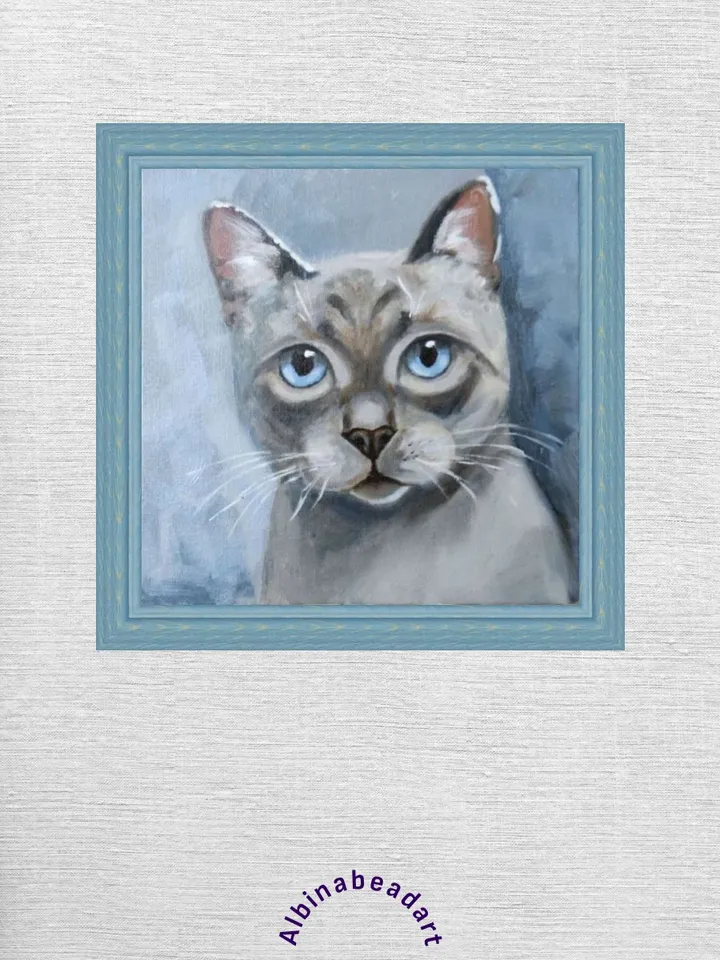 Siamese cat painting original oil artwork 8 by 8