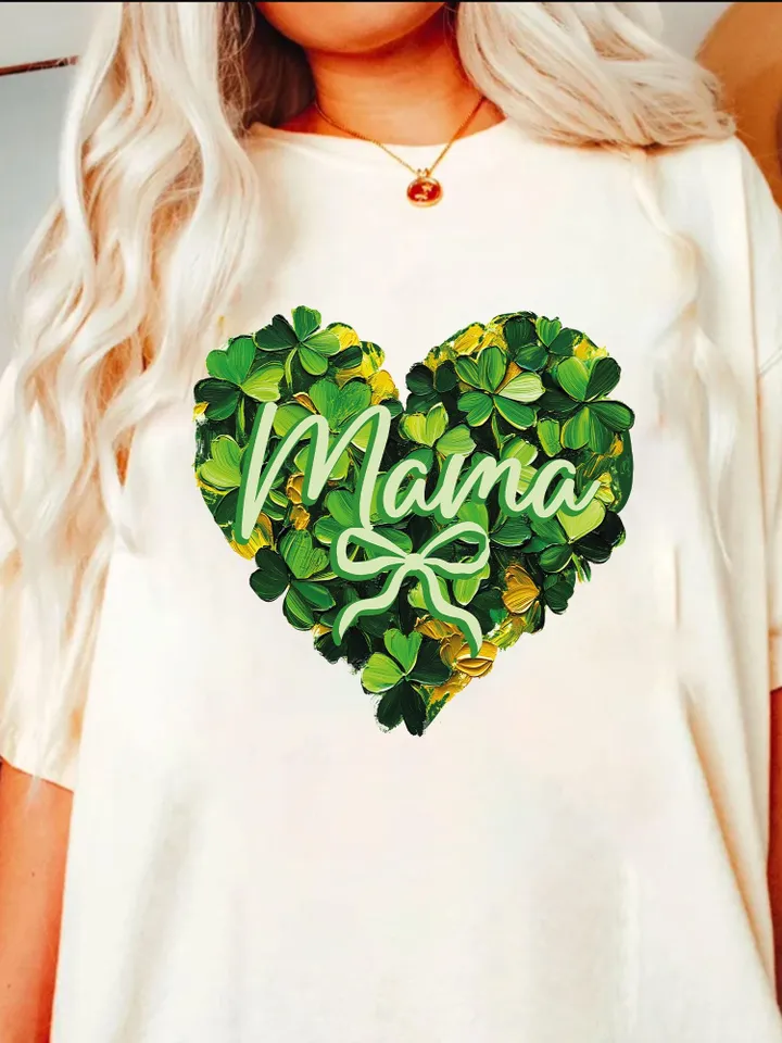 Mama St Patrick's Day PNG, Coquette Brushstroke png, Lucky Mama Png, Shamrock PNG, St Patricks Coquette Png, Lucky Charm Png,Glitter Irish