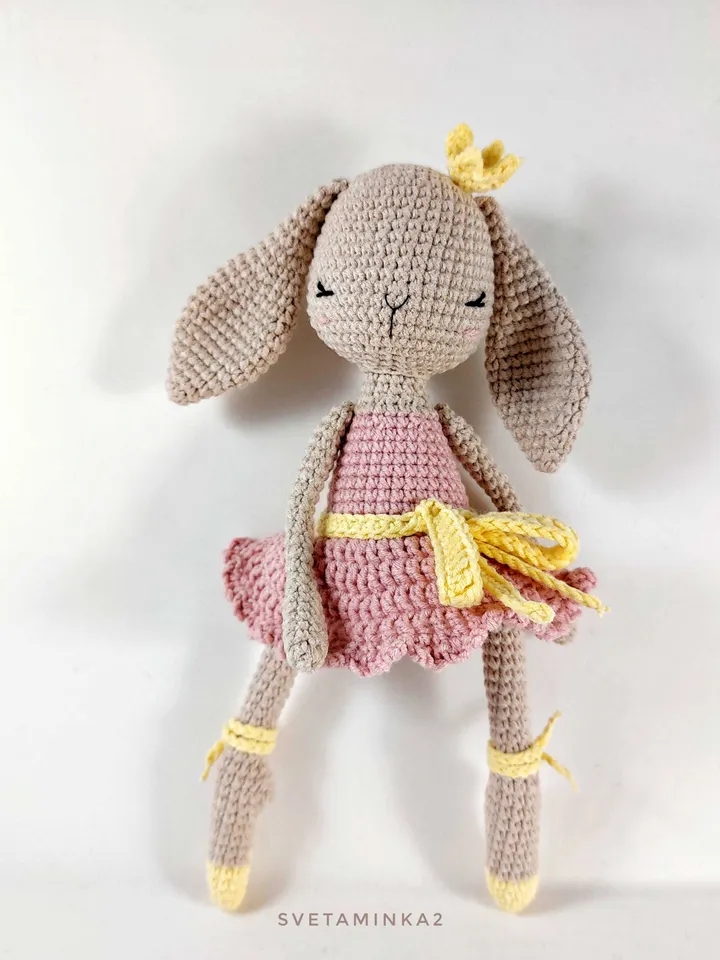 Crochet Bunny Pattern. Amigurumi Rabbit. Crochet Ballerina Doll Bunny. Digital Download. PDF.