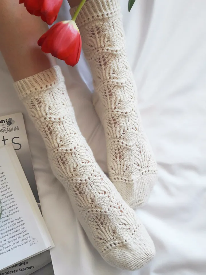 Hand knitted socks woman. lace socks woman's. luxurious gift for her.