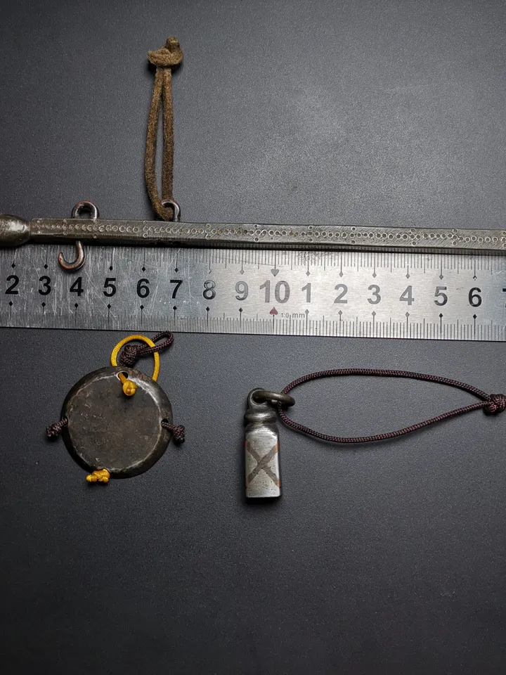 Gandhanra Handmade Tibetan Steelyard Balance,steelyard, or stilyard,Tibetan Tool Ornament, Made of Thunder Iron,Copper Wire Inlay