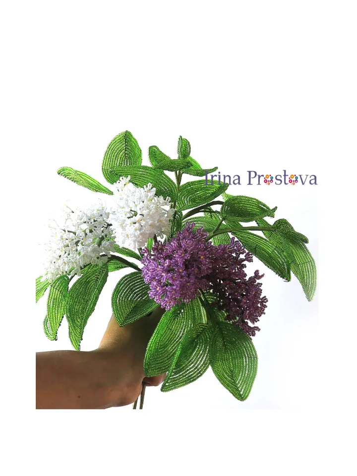 Beaded lilac, lily of the valley, hyacinth, tulip | Beaded Flowers pattern | Seed bead patterns| beaded bouquet