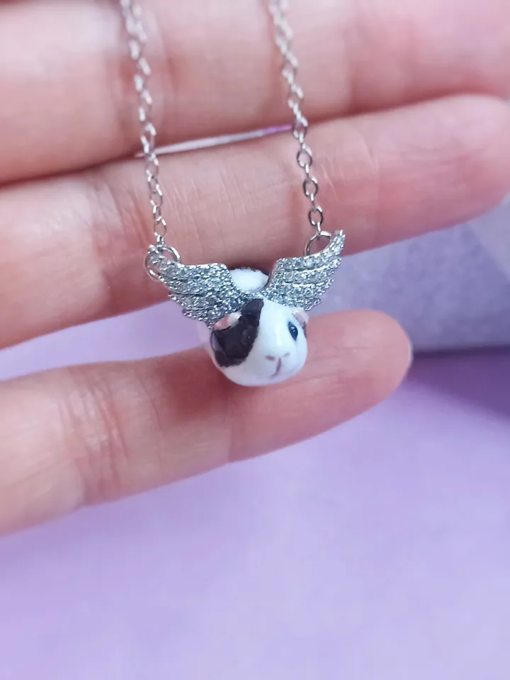 Handmade guinea pig angel necklace (US discount)