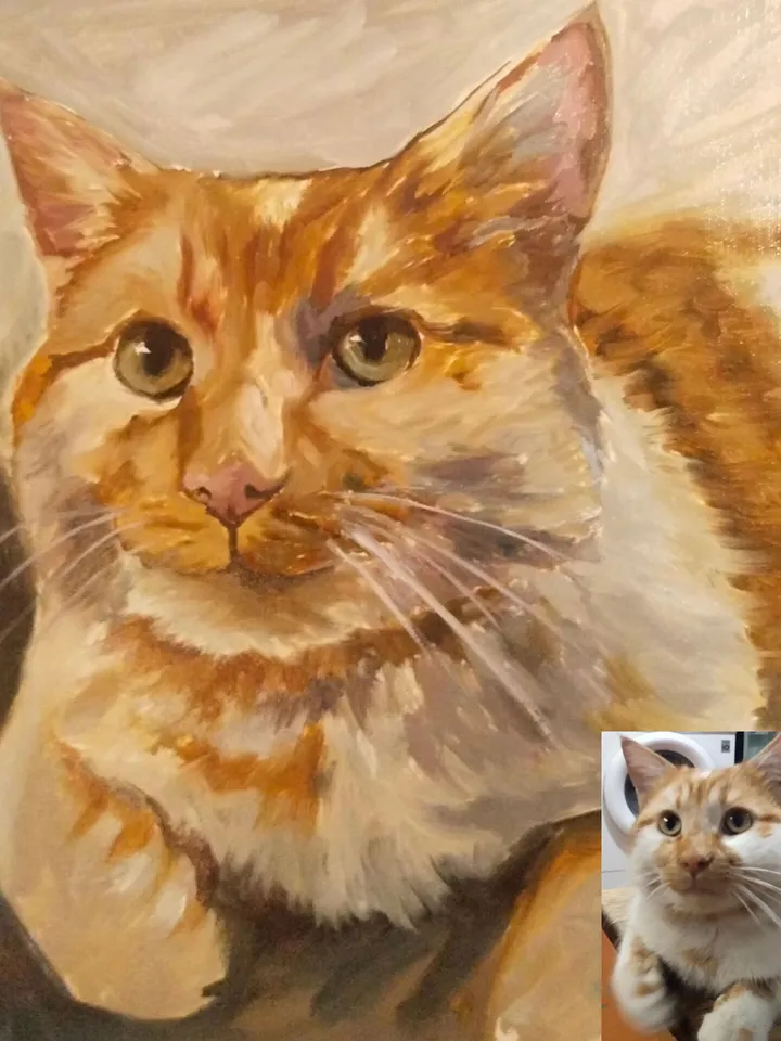 Custom Pet Portrait oil painting from photo Commission Unique gift Animal portrait Cat painting
