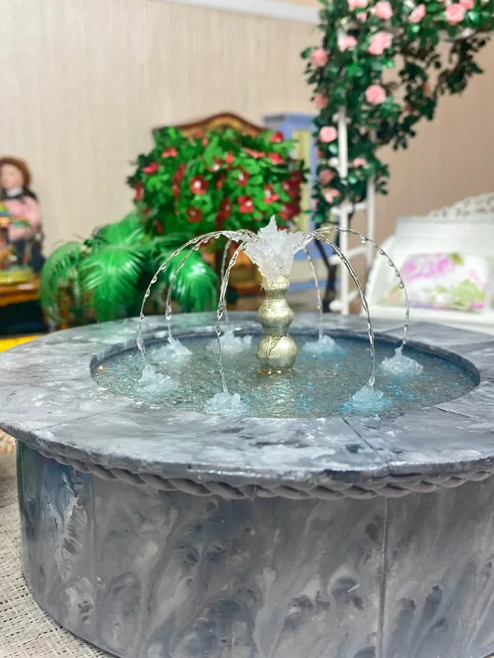 Fountain for a dollhouse. 1.12.Handmade. Lightweight, beautiful fountain for a doll park.