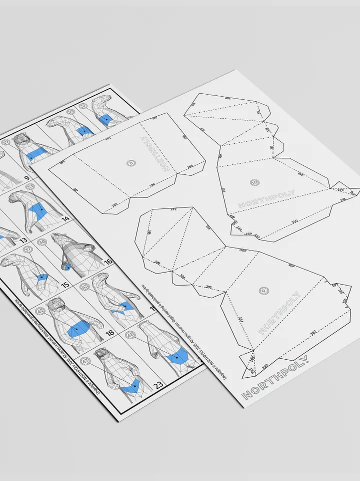Polar Bear ( 1 and 2 metres) Papercraft, Digital Template, PDF Download, Gurko, Low Poly, Pepakura, DIY Origami Sculpture, Paper Party Decor