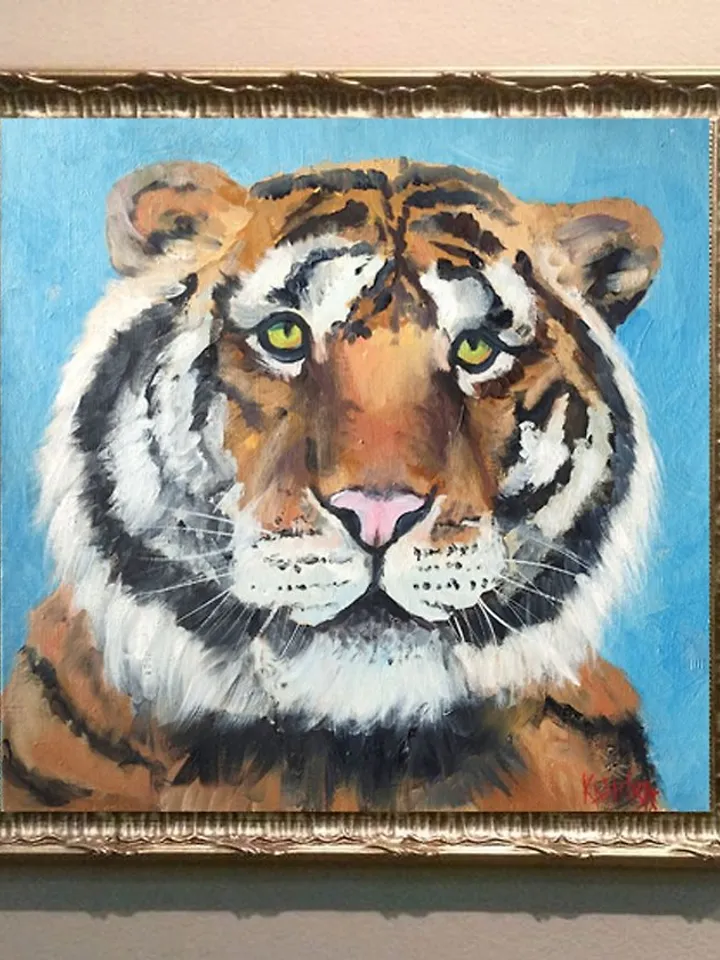 Tiger Original Art Predator Oil Painting Tiger Wall Art