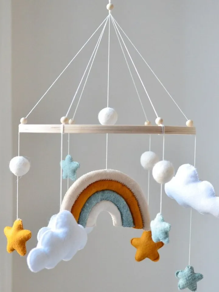 PDF Baby mobile pattern Rainbow, DIY nursery mobile, Boho nursery decor, New mom gift, Baby shower gift