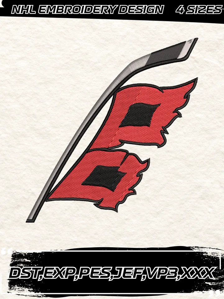 Carolina Hurricanes Alternate Logo Embroidery Designs,NHL Logo Embroidery Files, Machine Embroidery Design File, 4 Sizes,Digital Download