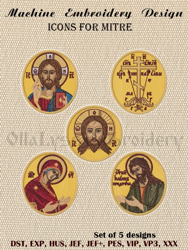Icons for Mitre set of 5 embroidery designs
