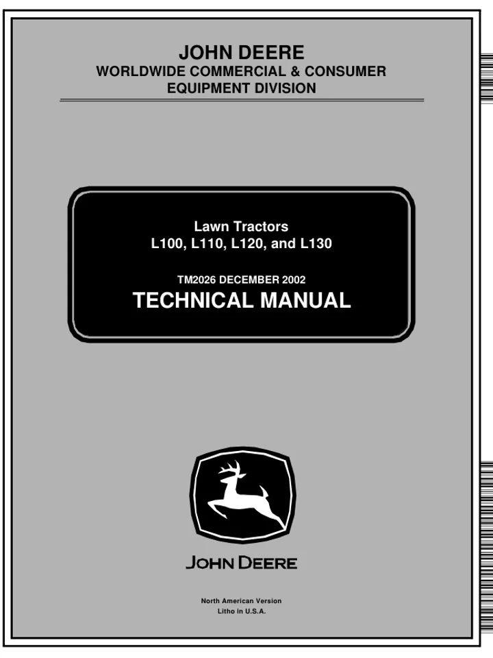 John Deere L100, L110, L120 & L130 Repair Manual TM-2026