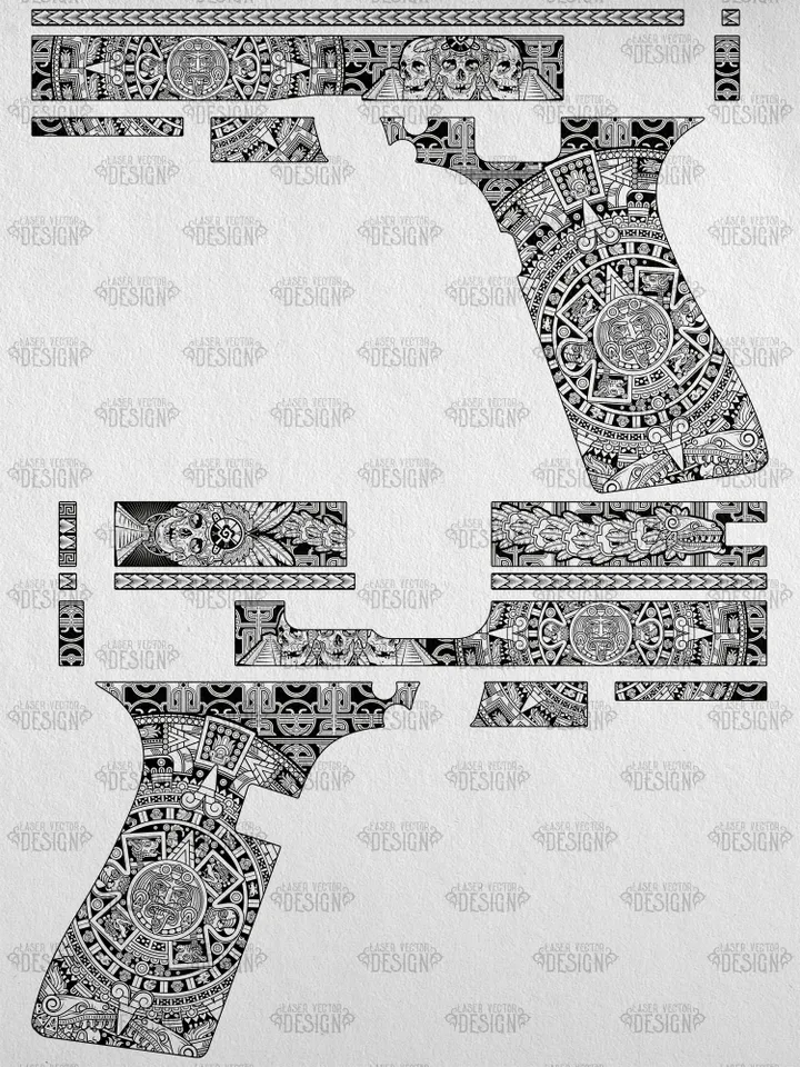 VECTOR DESIGN Glock 19 gen 3 Aztec calendar