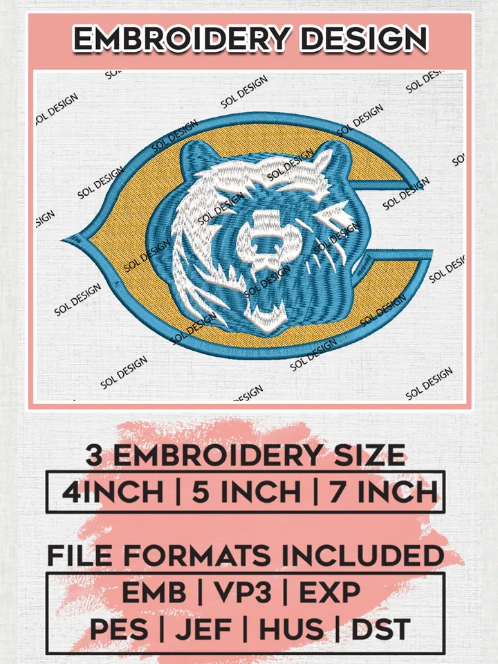 Chicago Bears Machine Embroidery Design Files, NFL Bears, NFL Logo Embroidery Files, NFL Chicago Bears Machine Embroidery Design, Digital Download