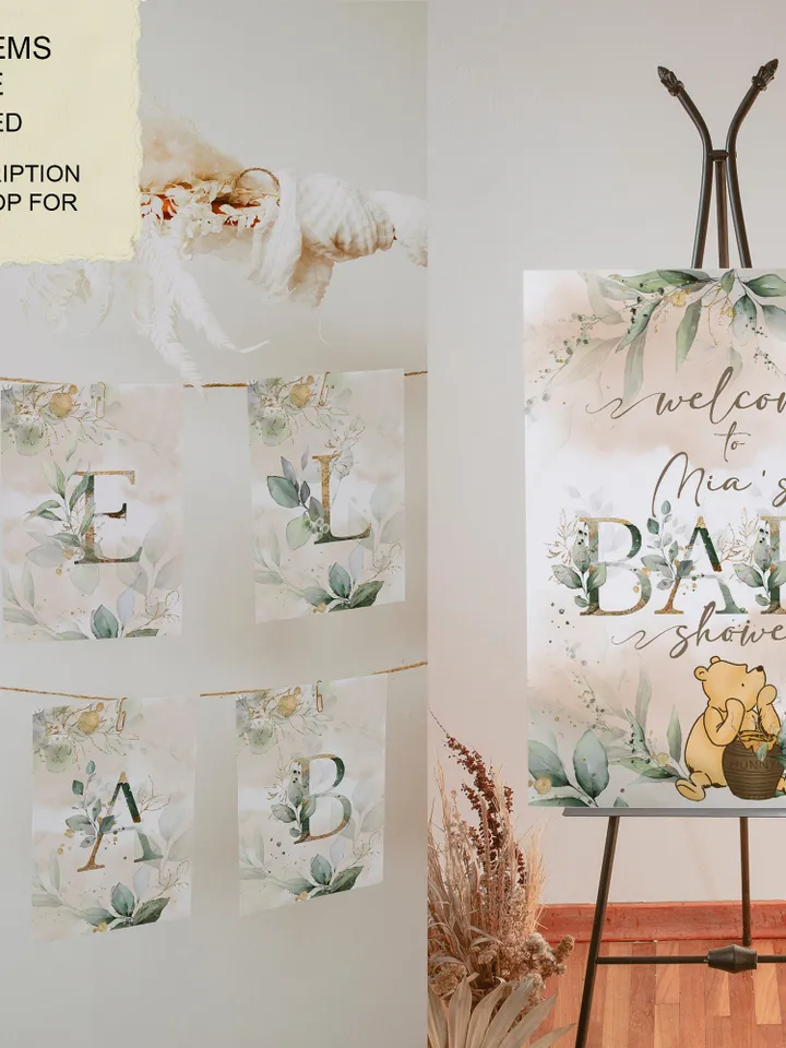 Winnie the Pooh Baby Shower Signs; Winnie the Pooh Inspired; Printable Pooh Baby Shower Party Games; Honey Bear Shower Games; WP4