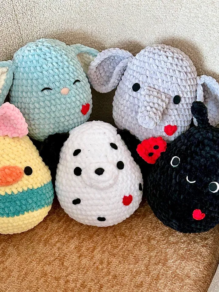 Crochet pattern set of 5 toys Cute Valentine toys pattern Amigurumu toys tutorial pattern