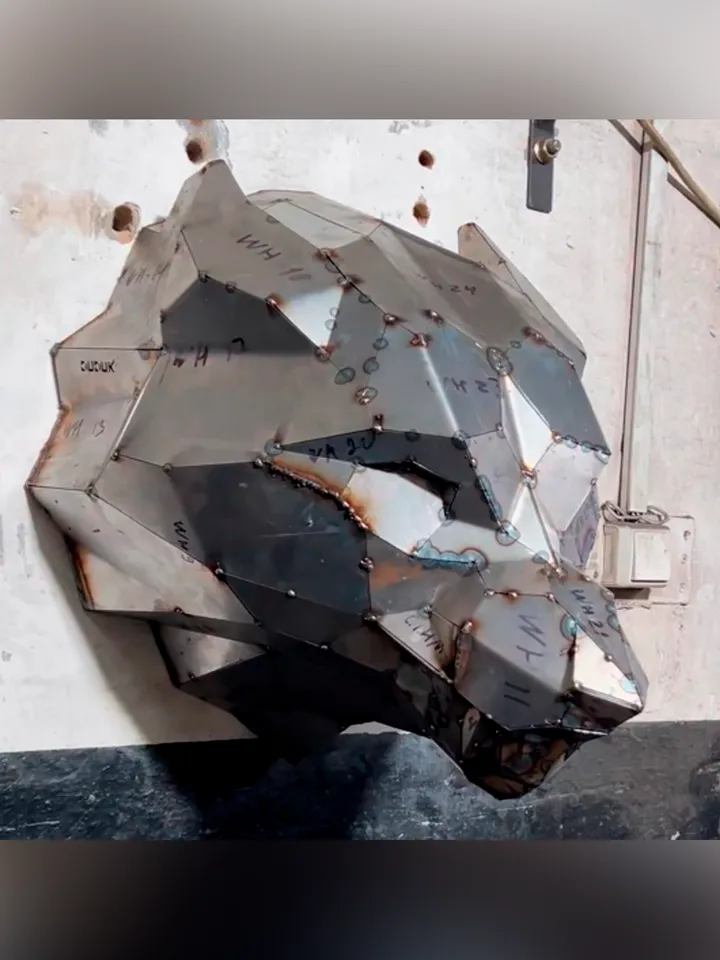 Welding Project Plans Drawings Wolf Head (DXF, PDF)