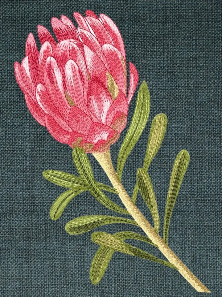 Protea set artistic machine embroidery design digital embroidery pattern home and clothing décor embroidery motif floral design flower