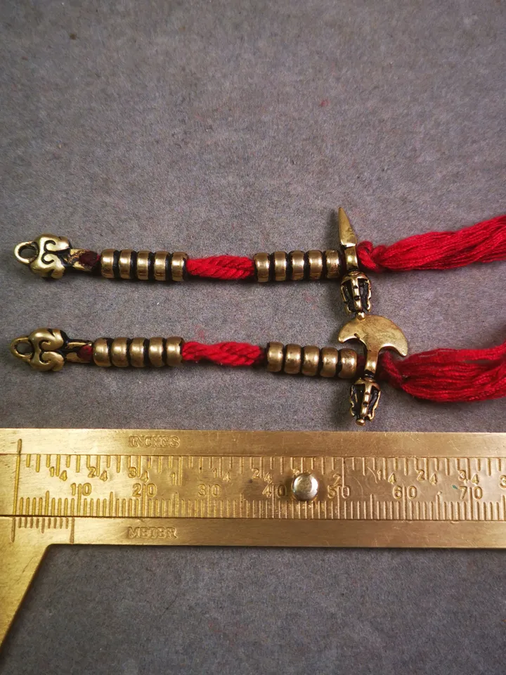 Gandhanra Handmade Tibetan Buddhist Mala Counters,Prayer Bead Counters,with Kartika and Kila Pendant,Made of Brass