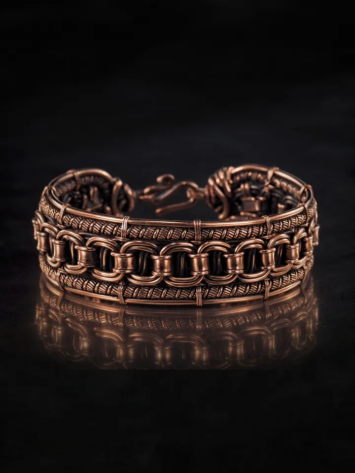 Wire wrapped copper bracelet for woman Antique style copper jewelry WireWrapArt