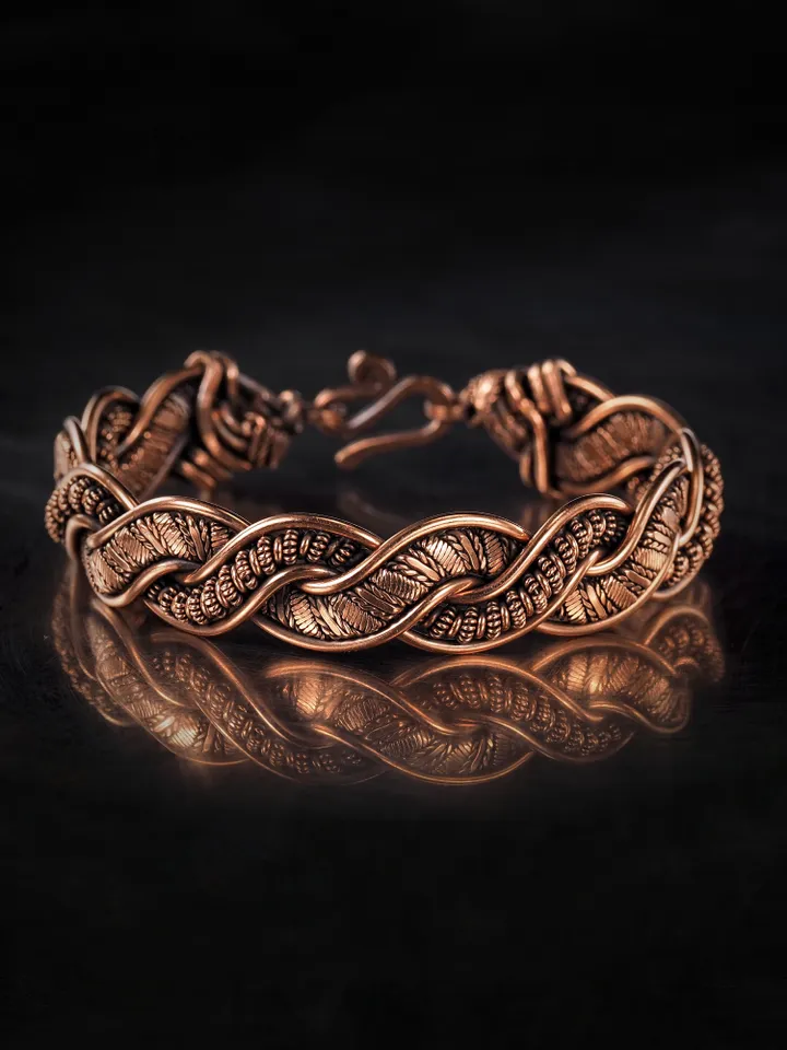Wire wrapped copper bracelet for woman Antique style copper jewelry WireWrapArt