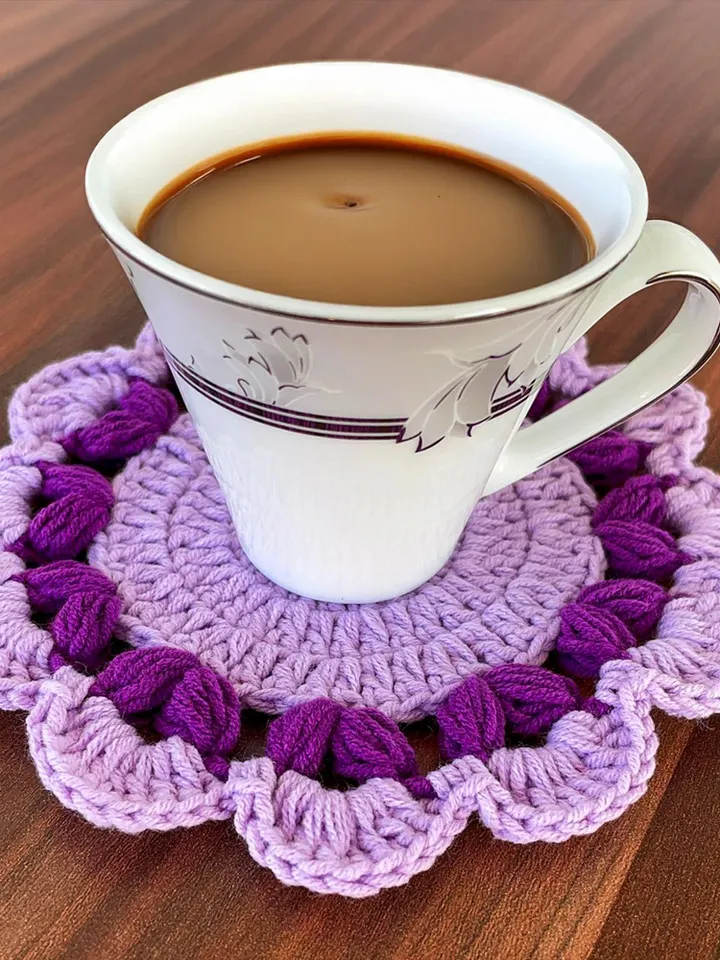 Elegant 3D Crochet Doily Pattern PDF, Vintage Floral Table Mat, Handmade Decorative Coaster, Textured Lace Placemat DIY, Instant Download