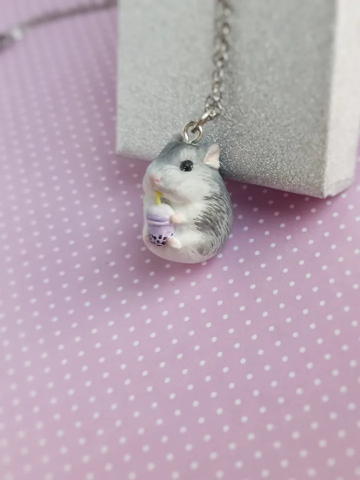 drinking hamster necklace