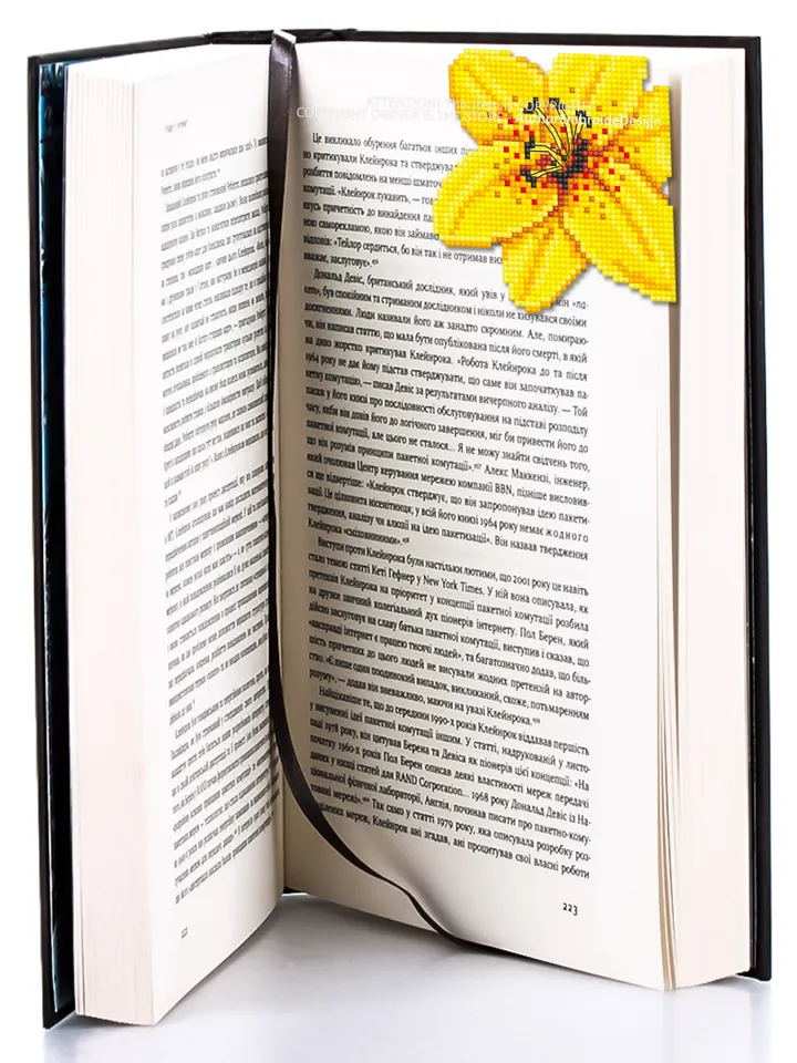Corner bookmark cross stitch pattern PDF download Yellow lily cross stitch chart, Flower bookmark pattern digital PDF, Book lover gift #B316