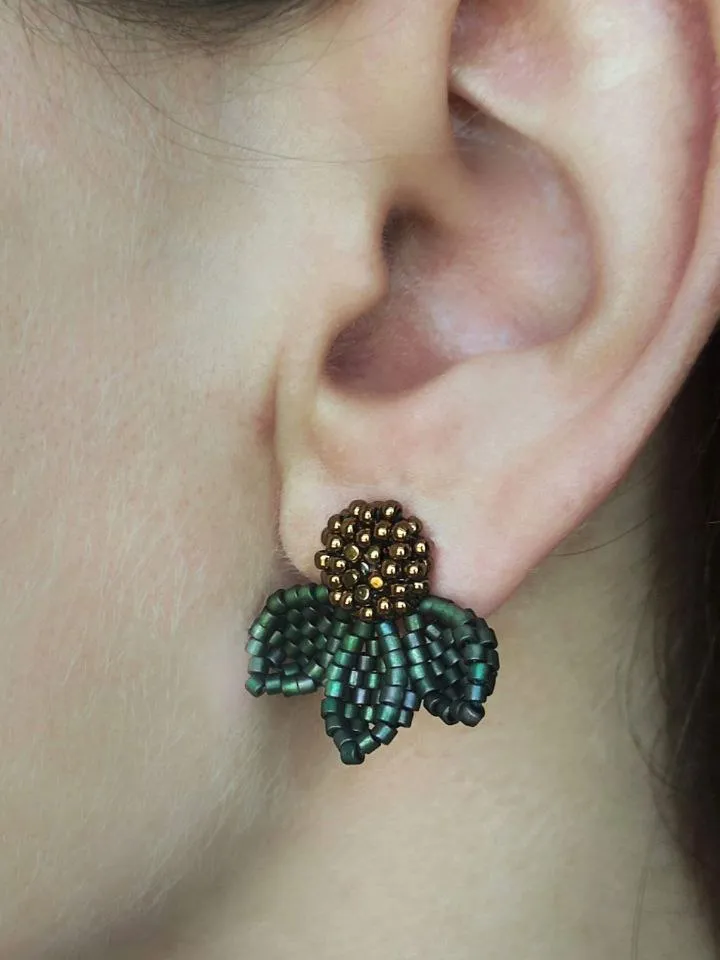 PDF tutorial - Beaded Flower earrings