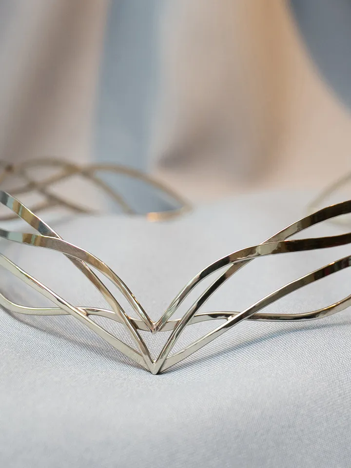 Sorceress diadem fantasy legends Tiara Elven Crown boho romantic Wedding Headpiece Celtic medieval elven Queen Niviane