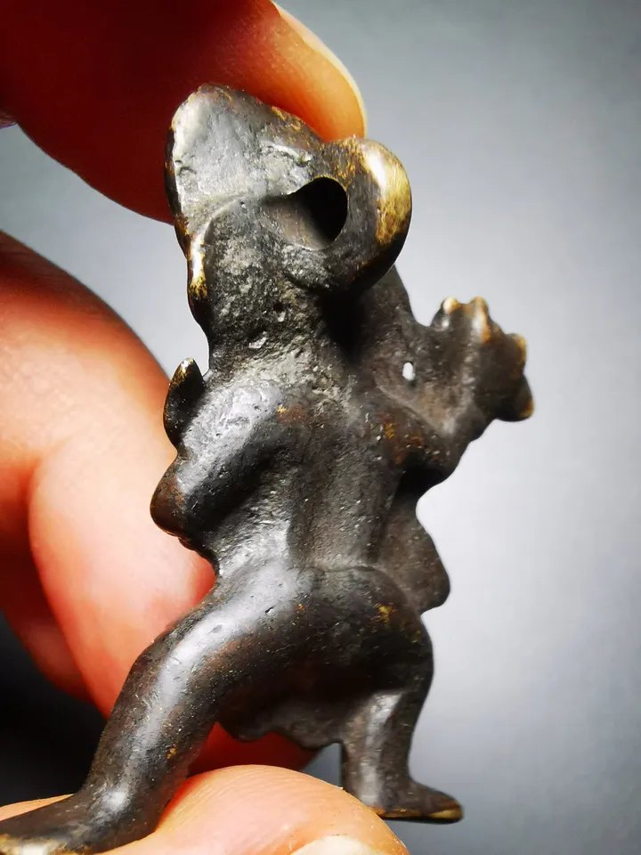 Gandhanra Acient Vajrapani Amulet,Tibetan Buddhism Statue,the Protector and Guide of Gautama Buddha,80 years old
