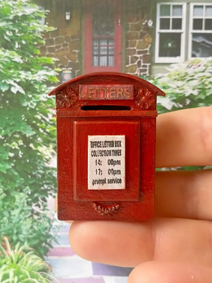 Miniature mailbox. Dollhouse miniature. Puppet miniature. 1:12.