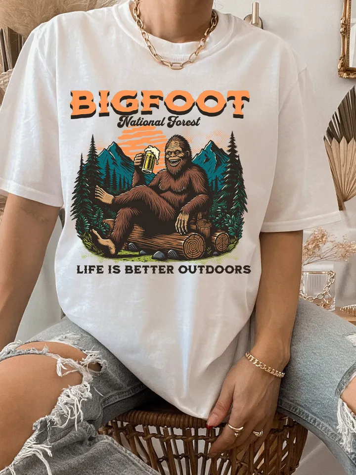 Life Is Better Outdoors Sublimation Design PNG Digital Download Printable Camping Wanderlust Travel Adventure Bigfoot Groovy Retro Outdoors